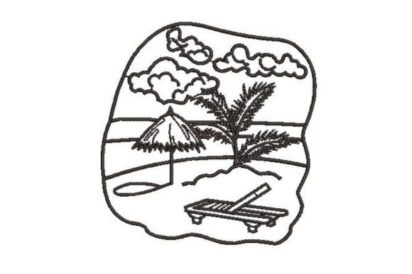 Beach Scene Coloring Page Review