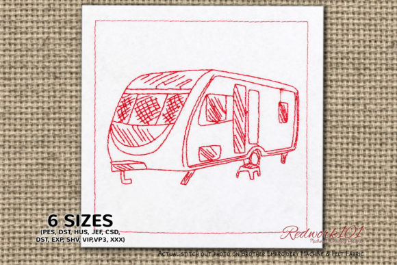 Parked Camper Lineart Review for Business Use
