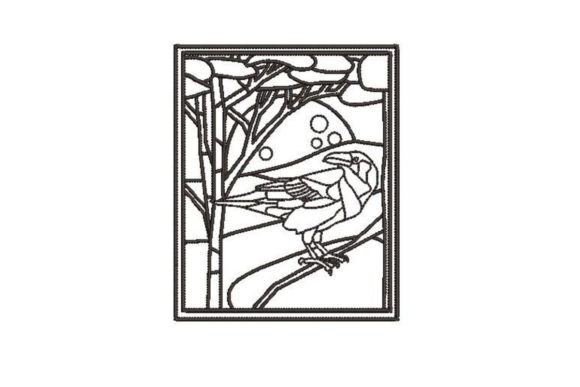 Raven Stained Glass Coloring Page Review
