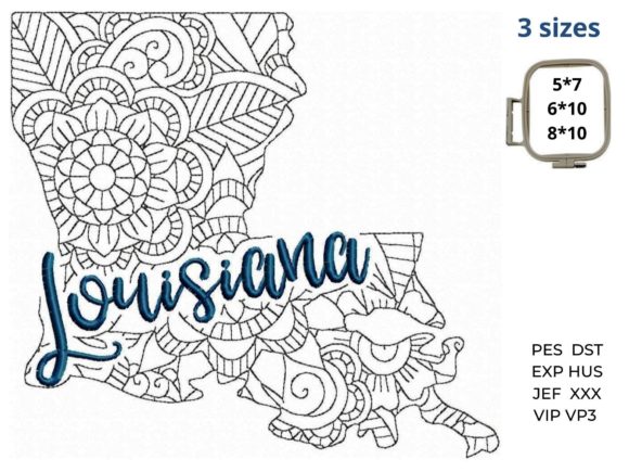 Reviewing Louisiana State for Holiday Embroidery
